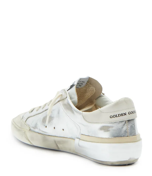 en ligne officielle GOLDEN GOOSE Baskets Homme Superstar Cuir Argenté Blanc 4