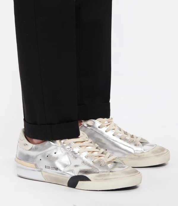 en ligne officielle GOLDEN GOOSE Baskets Homme Superstar Cuir Argenté Blanc 6