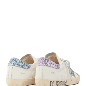 GOLDEN GOOSE Baskets Superstar Sérigraphie Cuir Blanc Glitter boutique en ligne france 12