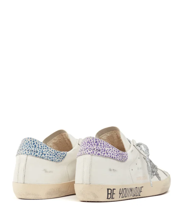 GOLDEN GOOSE Baskets Superstar Sérigraphie Cuir Blanc Glitter boutique en ligne france 3