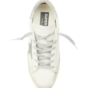 GOLDEN GOOSE Baskets Superstar Sérigraphie Cuir Blanc Glitter boutique en ligne france 14