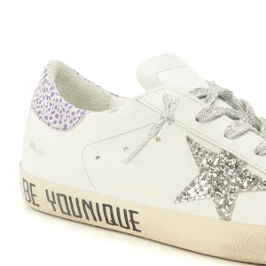 GOLDEN GOOSE Baskets Superstar Sérigraphie Cuir Blanc Glitter boutique en ligne france 18