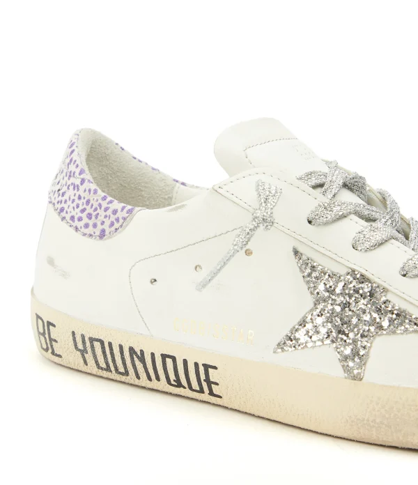 GOLDEN GOOSE Baskets Superstar Sérigraphie Cuir Blanc Glitter boutique en ligne france 6