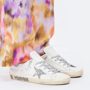 GOLDEN GOOSE Baskets Superstar Sérigraphie Cuir Blanc Glitter boutique en ligne france 22