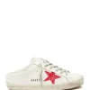 GOLDEN GOOSE Baskets Superstar Sabot Cuir Blanc Glitter Rose Meilleur Prix 28