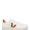 magasin VEJA Baskets V-10 Cuir Extra Blanc Camel 16