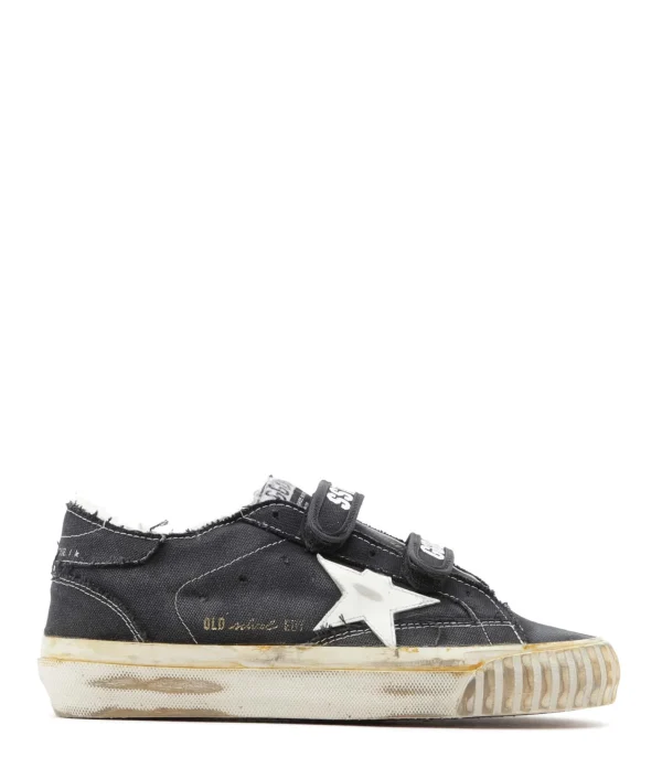 GOLDEN GOOSE Baskets Old School Coton Noir Blanc fashion pas cher 1