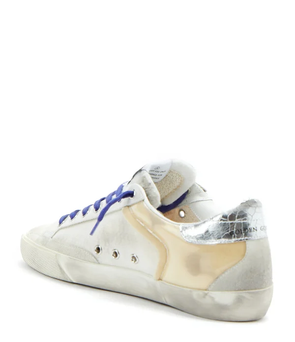 GOLDEN GOOSE Baskets Homme Superstar Cuir Beige Argenté Authenticité garantie 4