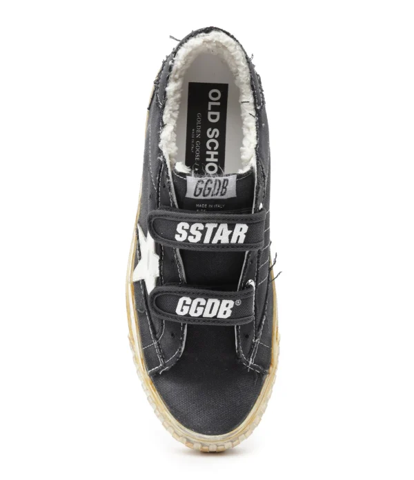 GOLDEN GOOSE Baskets Old School Coton Noir Blanc fashion pas cher 3