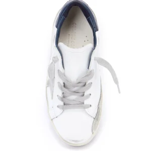 GOLDEN GOOSE Baskets Enfant Superstar Cuir Blanc Bleu en ligne 8