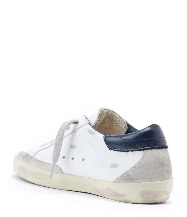 GOLDEN GOOSE Baskets Enfant Superstar Cuir Blanc Bleu en ligne 4