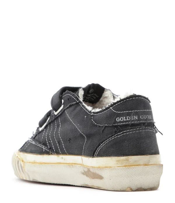 GOLDEN GOOSE Baskets Old School Coton Noir Blanc fashion pas cher 4