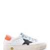 Promotio de vente GOLDEN GOOSE Baskets Enfant May Cuir Blanc Noir Orange Fluo 16