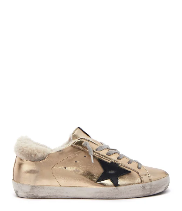 prix de gros GOLDEN GOOSE Baskets Superstar Mouton Cuir Doré 1