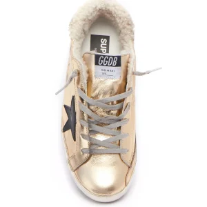 prix de gros GOLDEN GOOSE Baskets Superstar Mouton Cuir Doré 10