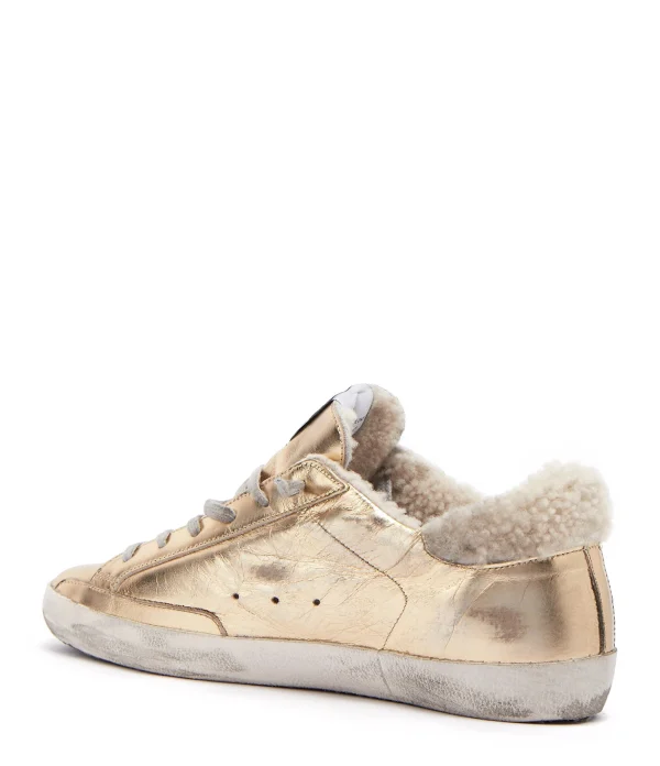 prix de gros GOLDEN GOOSE Baskets Superstar Mouton Cuir Doré 4