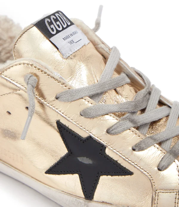 prix de gros GOLDEN GOOSE Baskets Superstar Mouton Cuir Doré 5