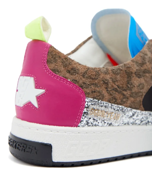 GOLDEN GOOSE Baskets Yeah Cuir Suédé Léopard Multicolore boutique 5