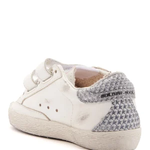 GOLDEN GOOSE Baskets Bébé Old School Cuir Blanc Bleu Poudré Argenté grande popularité 10