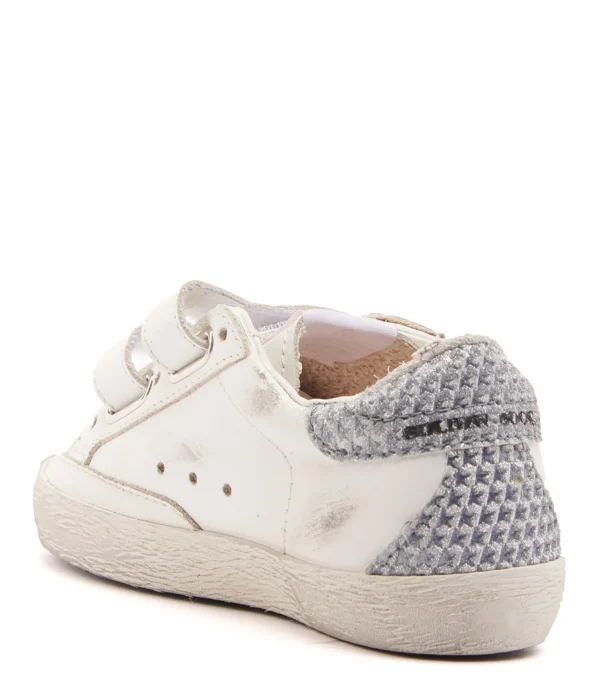 GOLDEN GOOSE Baskets Bébé Old School Cuir Blanc Bleu Poudré Argenté grande popularité 4