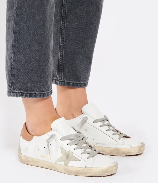 REMISE allant jusqu. GOLDEN GOOSE Baskets Superstar Cuir Blanc Marron 6