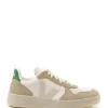 VEJA Baskets V-10 Chromefree Cuir White Sahara Émeraude achat pas cher 22