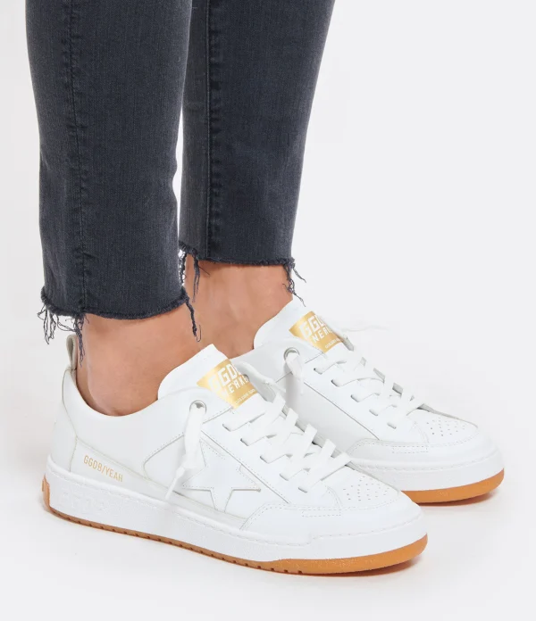 GOLDEN GOOSE Baskets Yeah Cuir Blanc styles dernier cri 5