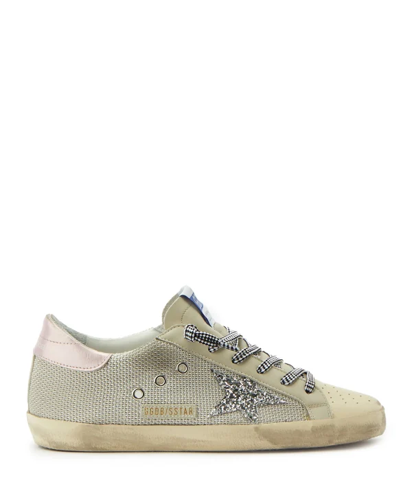 GOLDEN GOOSE Baskets Superstar Maille Crème Glitter comparez les prix 1