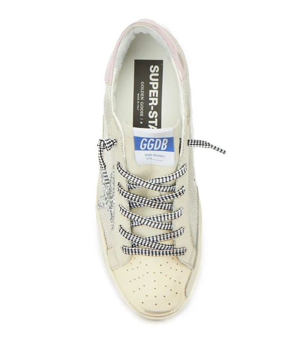 GOLDEN GOOSE Baskets Superstar Maille Crème Glitter comparez les prix 3