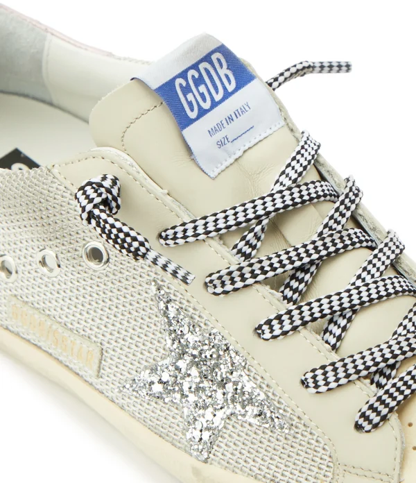 GOLDEN GOOSE Baskets Superstar Maille Crème Glitter comparez les prix 5