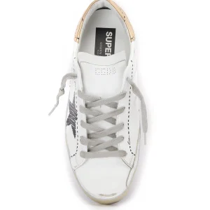 GOLDEN GOOSE Baskets Superstar Sérigraphié Cuir Blanc Doré boutique en ligne france 11