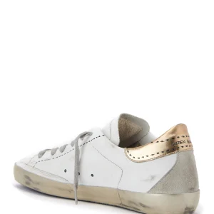 GOLDEN GOOSE Baskets Superstar Sérigraphié Cuir Blanc Doré boutique en ligne france 13