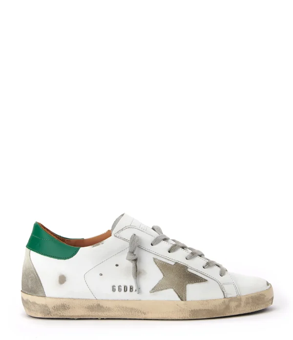 GOLDEN GOOSE Baskets Superstar Cuir Blanc Vert économies garanties 1