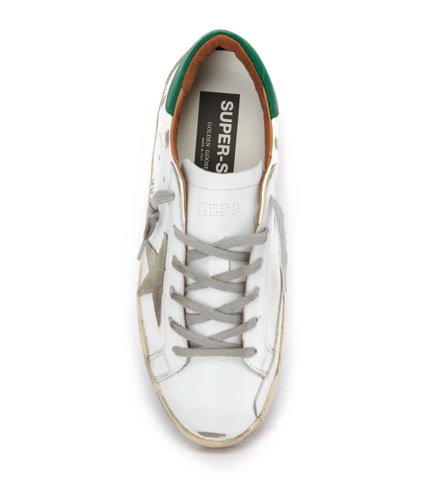 GOLDEN GOOSE Baskets Superstar Cuir Blanc Vert économies garanties 3