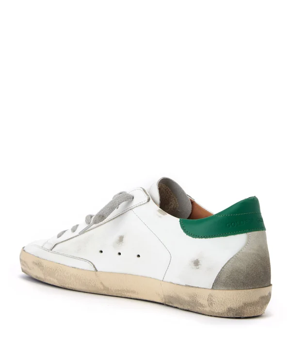 GOLDEN GOOSE Baskets Superstar Cuir Blanc Vert économies garanties 4