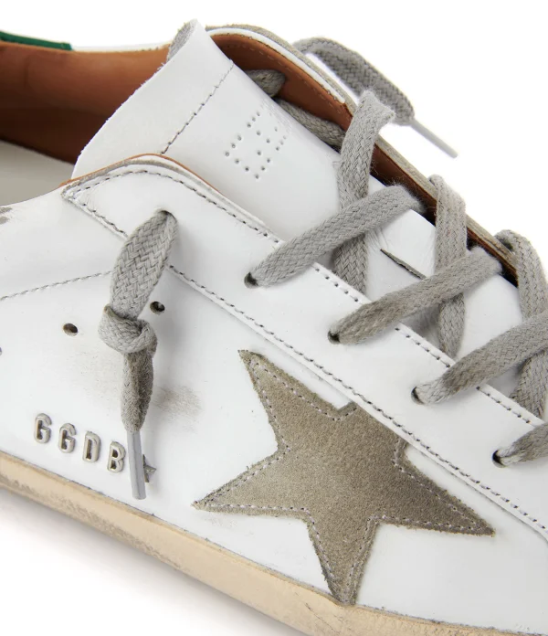 GOLDEN GOOSE Baskets Superstar Cuir Blanc Vert économies garanties 5