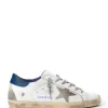 en ligne vente GOLDEN GOOSE Baskets Superstar Cuir Blanc Bleu 14