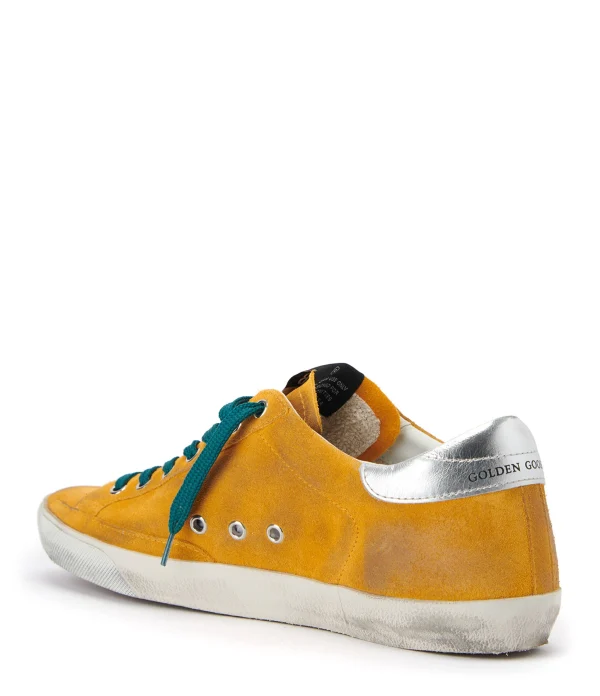 GOLDEN GOOSE Baskets Homme Superstar Cuir Suédé Orange Blanc l'unique style 4