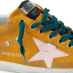 GOLDEN GOOSE Baskets Homme Superstar Cuir Suédé Orange Blanc l'unique style 12