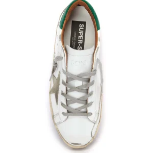 GOLDEN GOOSE Baskets Homme Superstar Cuir Blanc Vert vente chaude 8