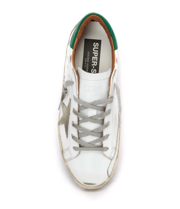 GOLDEN GOOSE Baskets Homme Superstar Cuir Blanc Vert vente chaude 3