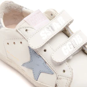 GOLDEN GOOSE Baskets Bébé Old School Cuir Blanc Bleu Poudré Argenté grande popularité 12