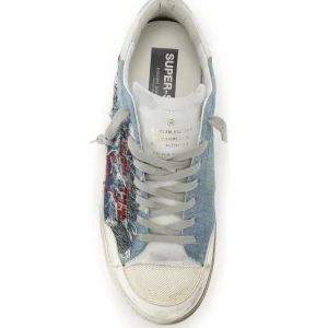 GOLDEN GOOSE Baskets Homme Superstar Cuir Denim Bleu Clair Blanc Authentic Original licence 8