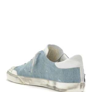 GOLDEN GOOSE Baskets Homme Superstar Cuir Denim Bleu Clair Blanc Authentic Original licence 10