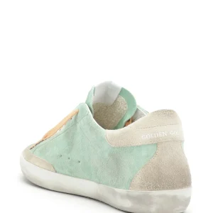 GOLDEN GOOSE Baskets Superstar Cuir Suédé Turquoise Glitter REMISE 13