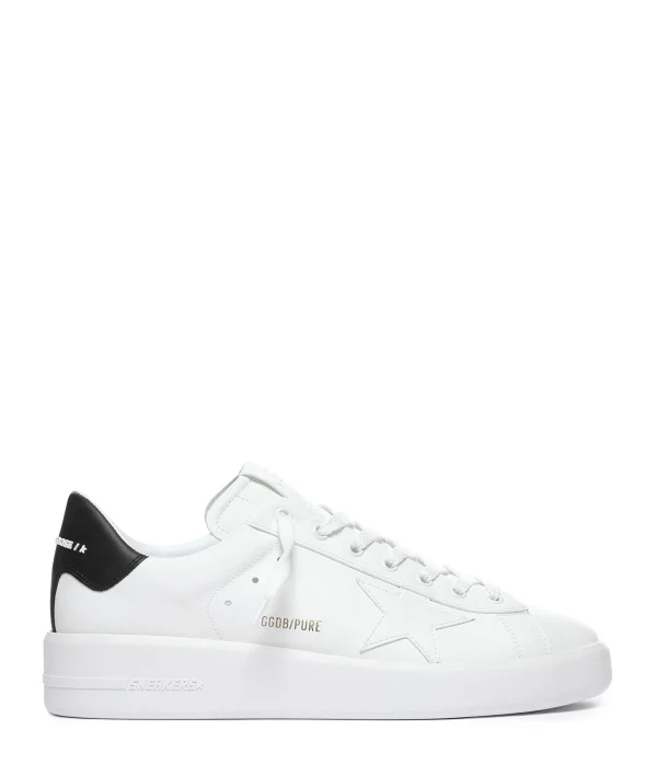 prix le plus bas GOLDEN GOOSE Baskets Homme Pure Star Cuir Blanc Noir 1