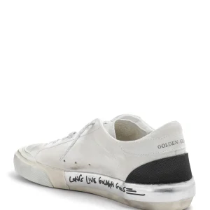 GOLDEN GOOSE Baskets Homme Superstar Cuir Suédé Signature Blanc Argenté économies garanties 10