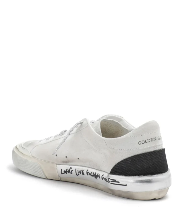 GOLDEN GOOSE Baskets Homme Superstar Cuir Suédé Signature Blanc Argenté économies garanties 4