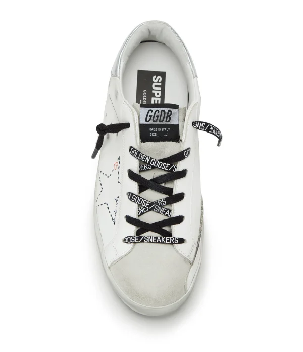 REMISE GOLDEN GOOSE Baskets Superstar Cuir Blanc Argenté 3