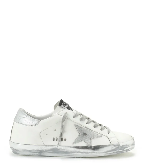 GOLDEN GOOSE Baskets Superstar Cuir Laminé Blanc solde en ligne 1